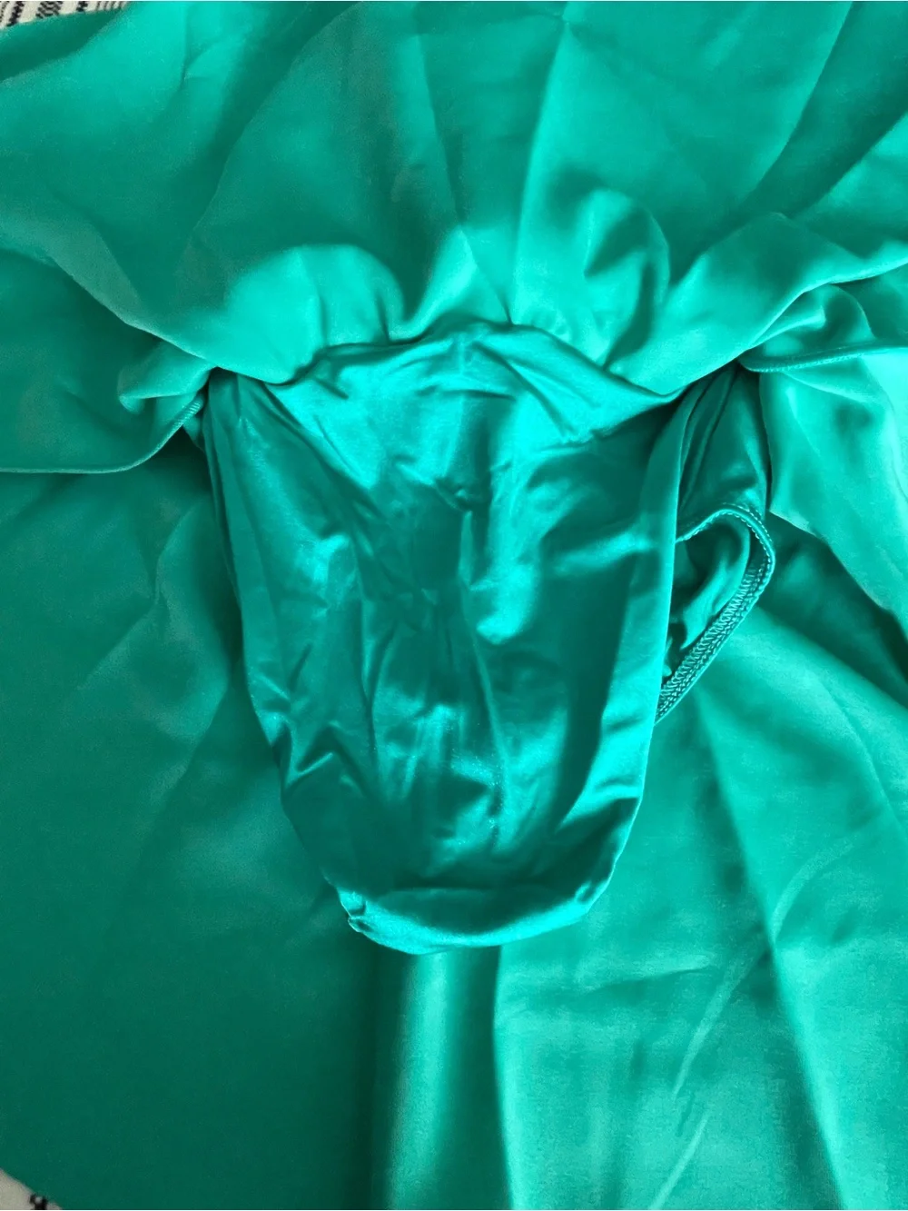 Weissman Teal Sequin Bodice Belted Costume Dress Size MC